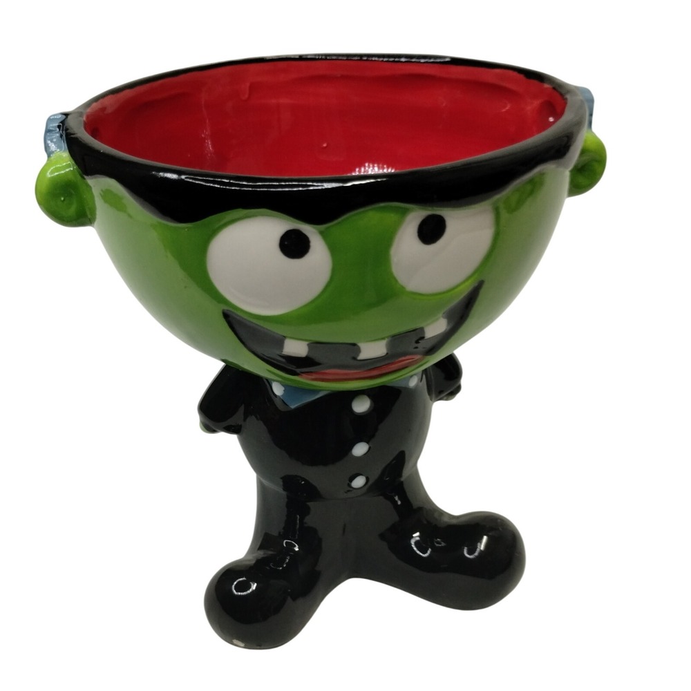 Frankenstein Bowl Cute Spooky Halloween Ceramic‎ Candy Dish Decorative Vintage